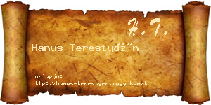Hanus Terestyén névjegykártya